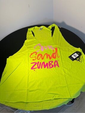 Zumba Sun Sand Tank Top Neon Green XXL New with Tags